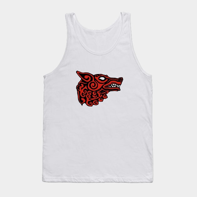 Red Wolfhead Banner - Wheel of time - Lord Perrin Goldeneyes Tank Top by notthatparker